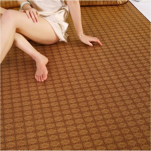 Factory direct supply 1.5 m 1.8m double dormitory student mat foldable Plaid straw mat summer rattan mat
