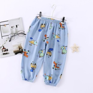Boys' pants beach pants children's mosquito pants summer girls' knickerbockers cotton silk children's pants air conditioning pants wholesale