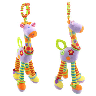 Baby Plush Toy Baby Giraffe Bed Bell Bed Trailer Hanging Belt Rattle Bass Teeth 4 Months -2 Years Old