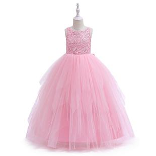 Cross-border long fairy tale princess dress pettiskirt girl host performance clothing ceremony dress catwalk show mesh embroidered skirt