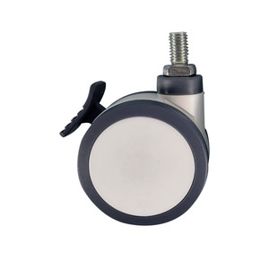 Medical caster 3 inch double bread cover wheel anti-corrosion screw advanced silent universal brake wheel with brake light