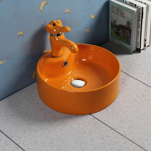 Kindergarten wash basin ceramic color children's table basin wash basin wash basin cartoon children's basin
