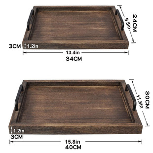 Factory direct wooden tray with handle rectangular plate Japanese retro bread tea tray wholesale