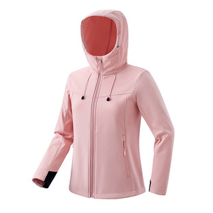 E-commerce supplies men's and women's autumn and winter fleece-lined soft shell jacket outdoor hooded windproof warm coat 221015