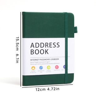 PU leather design with pen buckle phone book cross-border fashion luxury trend with strap label English phone book