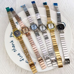 Middle Ages Women's Watch Small Square Steel Band Watch Square Hot Selling Small Women's Watch Source Factory Wholesale Cross-border E-commerce