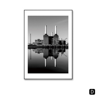 Restaurant Decorative Painting Hanging Painting New Black and White Landscape Abstract Art Living Room Sofa Background Wall Bedroom Mural