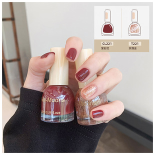 2021 autumn and winter white nail polish combination baking-free natural dry non-tearable gentle temperament Brownie Brown wine red
