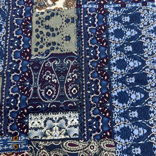 in stock wholesale 45s rayon paisley stitching vintage printed fabric ethnic style women's dress shirt fabric
