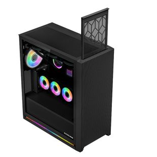 Play Jia storm 360 White computer case E-ATX mainboard rhythm light bar Main case side sliding door side transparent