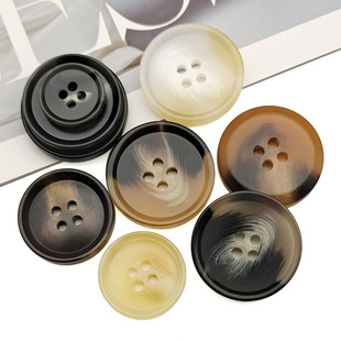 Resin button in stock wholesale resin button high-end suit button matte four-eye pattern buckle coat buckle