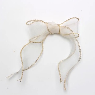 Pleated fishtail yarn ribbon can tie bow hair accessories ribbon factory wholesale bouquet flower packaging ribbon
