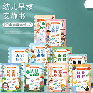 Quiet Book Early Childhood Enlightenment Teaching Aware Traditional Chinese Character Literacy Card Paste Book Reading Picture Book Learning Quantifier Character Recognition Picture Album