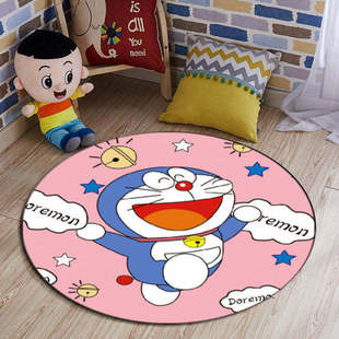 Cartoon Round Carpet Living Room Coffee Table Carpet Children's Bedroom Bedside Carpet Hanging Basket Rocking Chair Computer Swivel Chair Cushion
