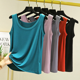 White Camisole Women's Inner Wear Thin Slim-fit Slimming Base Shirt Modal U-collar Wide Band Outer Wear Summer