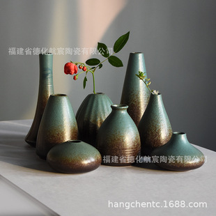 Cross-border Nordic Simple Ceramic Flower-arranging Small Vase Homestay Dried Flower-arranging Hydroponic Flower-arranging Home Decoration Ornaments