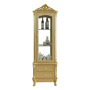 European-style Solid Wood Wine Cabinet Wall Single Double Door Storage Decorative Cabinet Luxury Noble Golden Simple Floor Cabinet Side Cabinet