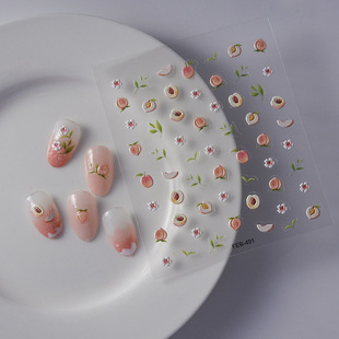 Relief nail sticker little girl food pastry macaron color dessert nail diy decorative sticker donut