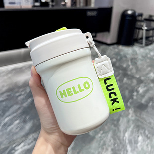 Cross-border 316 Stainless Steel Thermos Outdoor Simple Portable Portable Suction Cup Student Cartoon Double Coffee Cup