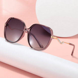 Sunglasses Women's 2022 New Fashionable Polarized Anti-UV Sunglasses High Sense Driving Summer Big Face Slimming Glasses