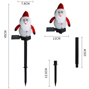 Cross-border New Christmas Decorative Outdoor Lawn Garden Garden Light Simulation LED Solar Snowman Floor Insert Light