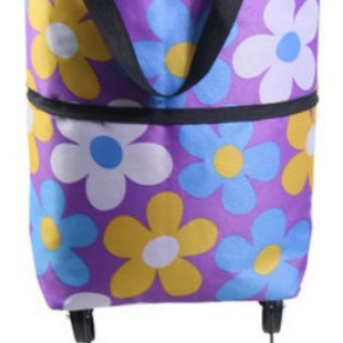 Trolley Bag Factory wholesale stretch shopping bag printing portable large capacity household storage bag shopping basket