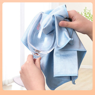 ☍ Glass Cloth Cleaning Rag, Microfiber Absorbs Water, Removes Oil Stains, Wipes Glass, Leaves No Trace, Household Scouring Pad