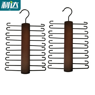 Foreign Trade Export Silk Scarf Hanging Lotus Wood Solid Wood Tie Rack High Manganese Steel Chrome Plated Silk Scarf Display Rack Export Cross-Border Export