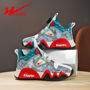 Double Star Children's Shoes Boys sneaker 2024 Explosive Children's Basketball Shoes Girls Rotating Buckle Non-slip Soft Bottom Running Shoes