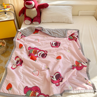 Disney Kidsren's Summer Cool Quilt Washed Cotton Air Conditioning Quilt Summer Baby Nap Quilt Cartoon Small Summer Quilt Export Wholesale