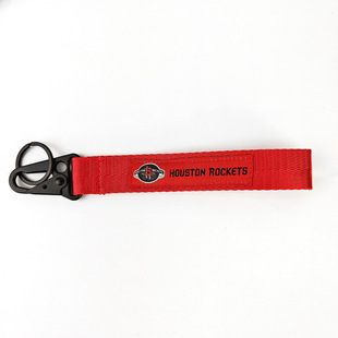 Cross-border special NBA team keychain ribbon Eagle mouth buckle motorcycle motorcycle wrist strap woven multi-color ribbon rope