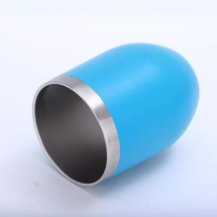 Cross-border 12oz egg cup creative u-shaped red wine cup double-layer vacuum belly cup 304 stainless steel thermos cup wholesale