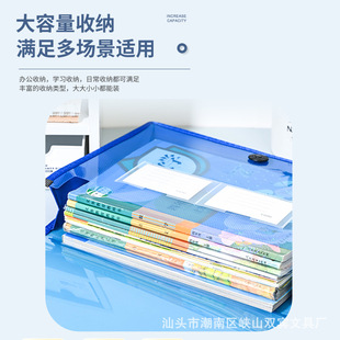 A4pp rainbow color waterproof three-dimensional document bag rope buckle transparent plastic folder meeting data file storage bag
