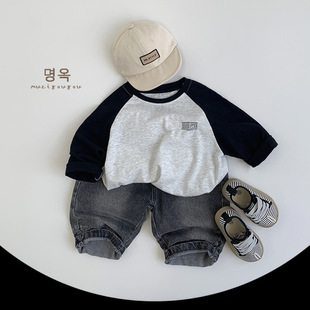 Children's Jeans Autumn New Children's Casual All-match Trendy Trendy Trousers for Boys and Girls Korean Style Retro Trendy Children's Wear
