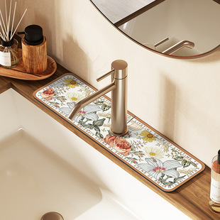 Bathroom sink faucet diatom mud absorbent mat kitchen sink surface splash-proof water-proof diatom mud mat
