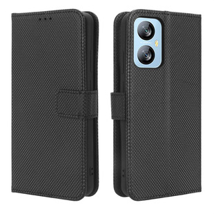 Suitable for Lingdu A52 Pro Mobile Phone Leather Case Blackview A52 Mobile Phone Case Flip Cover Diamond Pattern Card Lanyard