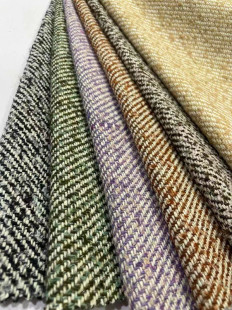 Woolen tweed twill cloth Yiwu clothing/shoes and hats/bags wool fabric price is beautiful