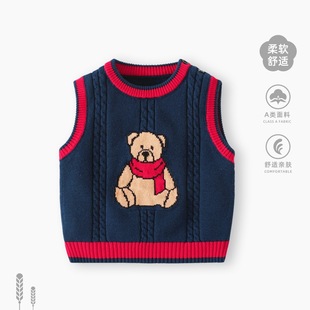 Baby Vest 2025 Autumn New Style Baby Boy Knitwear Small Vest Boy Knitwear Outer Vest Vest Autumn