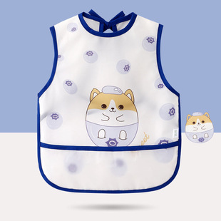 Baby's Dinner Overalls Children's Waterproof Anti-Dirty Bib Girl's Apron Sleeveless Anti-Dressing Summer Men's Baby's Dinner Pocket