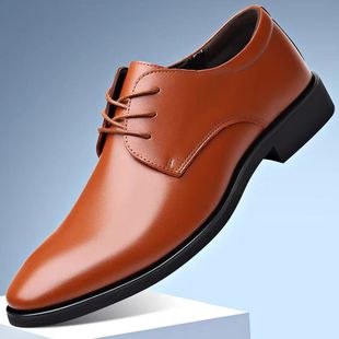 Men's leather shoes youth casual business formal wear men's shoes junior high school students leather shoes British style performance boys shoes