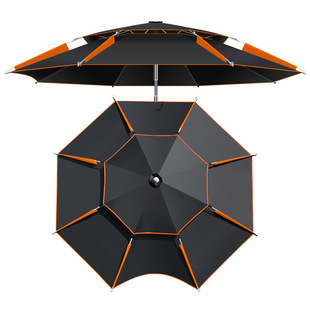 New 2023 Stainless Steel Cane Fishing Umbrella Universal Large Fishing Umbrella Thickened Black Rubber Cane Umbrella Anti-rainstorm Sun Protection