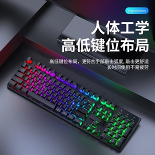 Настольная игра отключена с подсветкой ноутбука офисный сенсорный клавиатура и мышь набор проводная клавиатура механический киберспорт