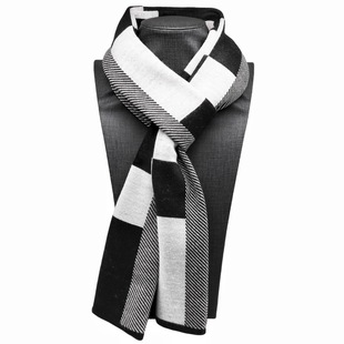 Men's New All-match Plaid Warm Knitted Scarf for Autumn and Winter High-end Casual Korean Style Cold-proof Scarf British Style