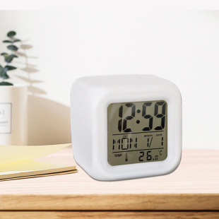 Special Offer Colorful Color-Changing Perpetual Alarm Clock Creative Home Luminous Clock Silent Electronic Clock Cute Lazy Small Alarm Clock
