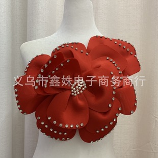 New multi-layer three-dimensional beads high-end fabric big flower DIY clothes dress headdress hair accessories corsage jewelry