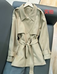 Spring New Cape trench coat women's design mid-length small overcoat belt waist-tight commuter coat