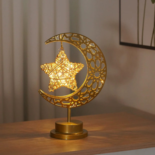 Cross-border Middle East LED Iron Moon Light Ball Light Star Moon Light Festival Decorative Light Home Atmosphere Model Light