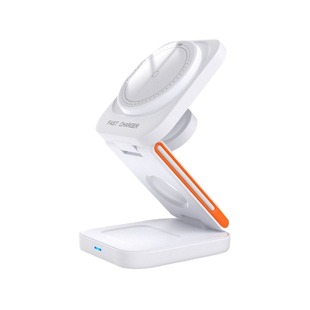 New three-in-one wireless charger mobile phone fast charging folding magnetic bracket watch headset wireless charging cross-border