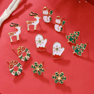 European and American Cross-border Christmas Earrings Red Bell Earrings Elk Christmas Tree Earrings high quality Christmas Earrings