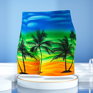 New swimming trunks men's boxer coconut multi-color optional hot spring beach pants fashion men's swimming trunks wholesale